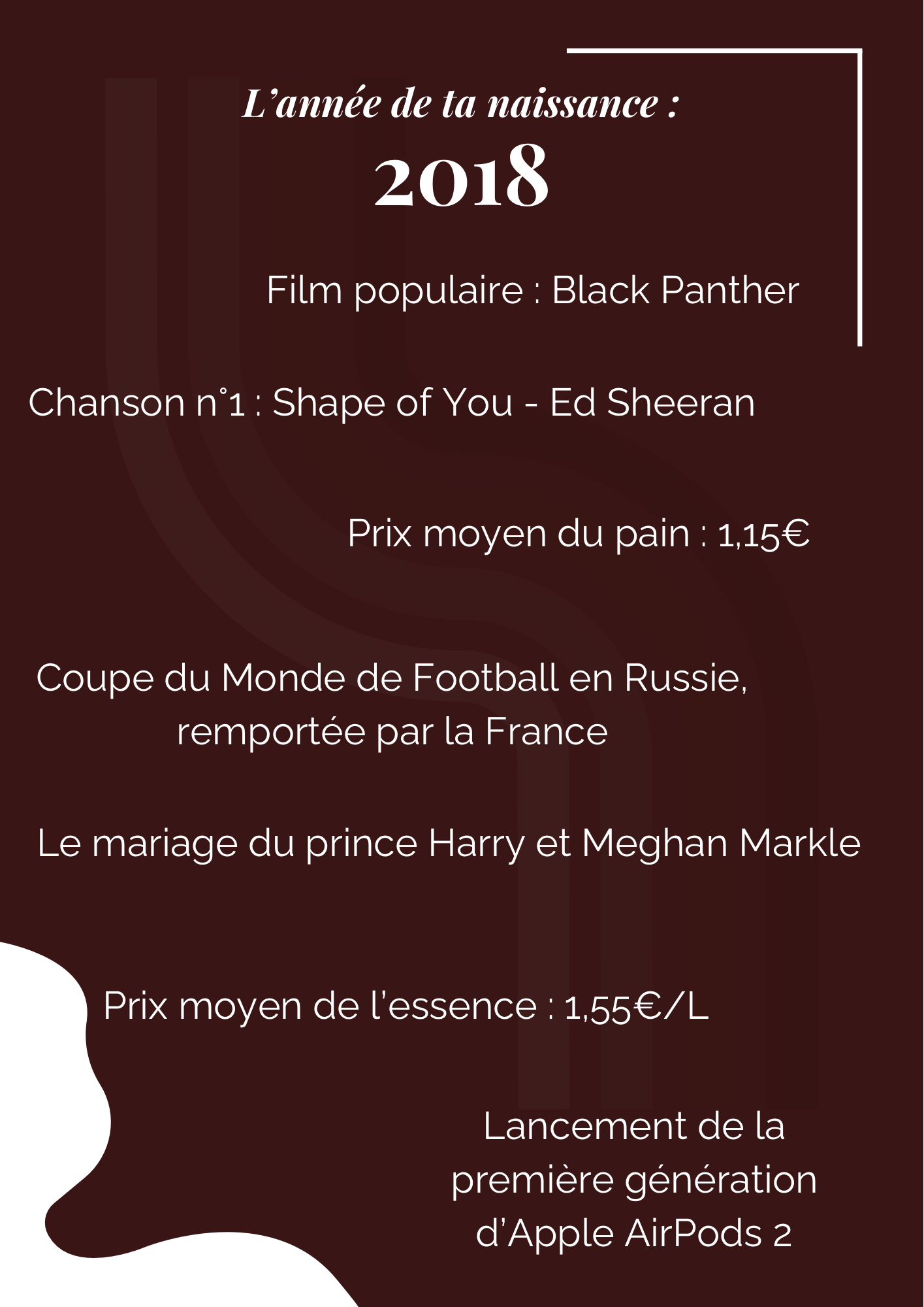 Affiche de décoration personnalisable Année de naissance